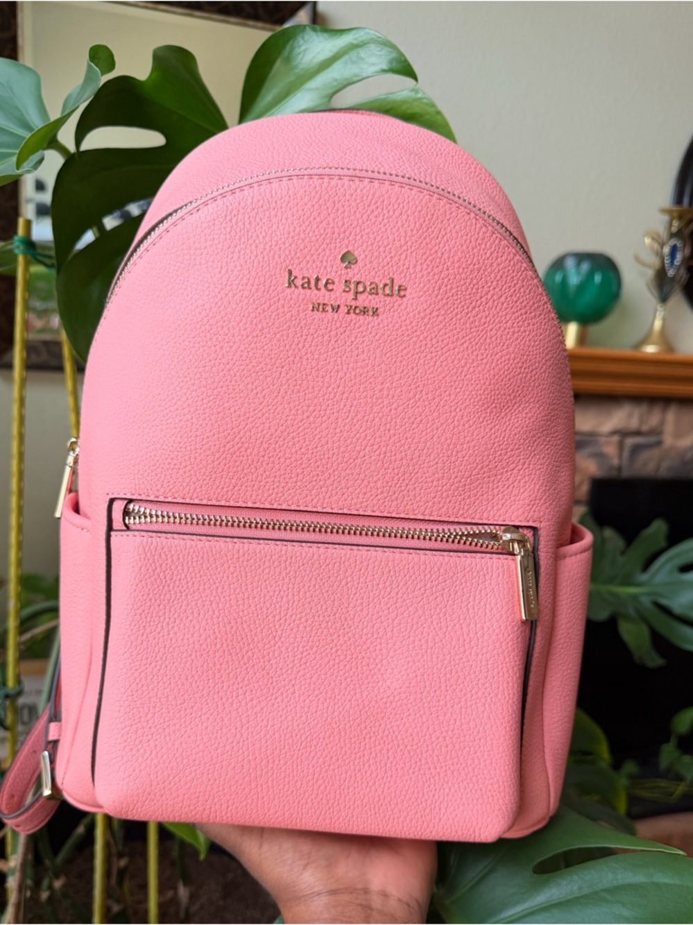 Kate Spade Pink Leila Pebbled Dome Backpack